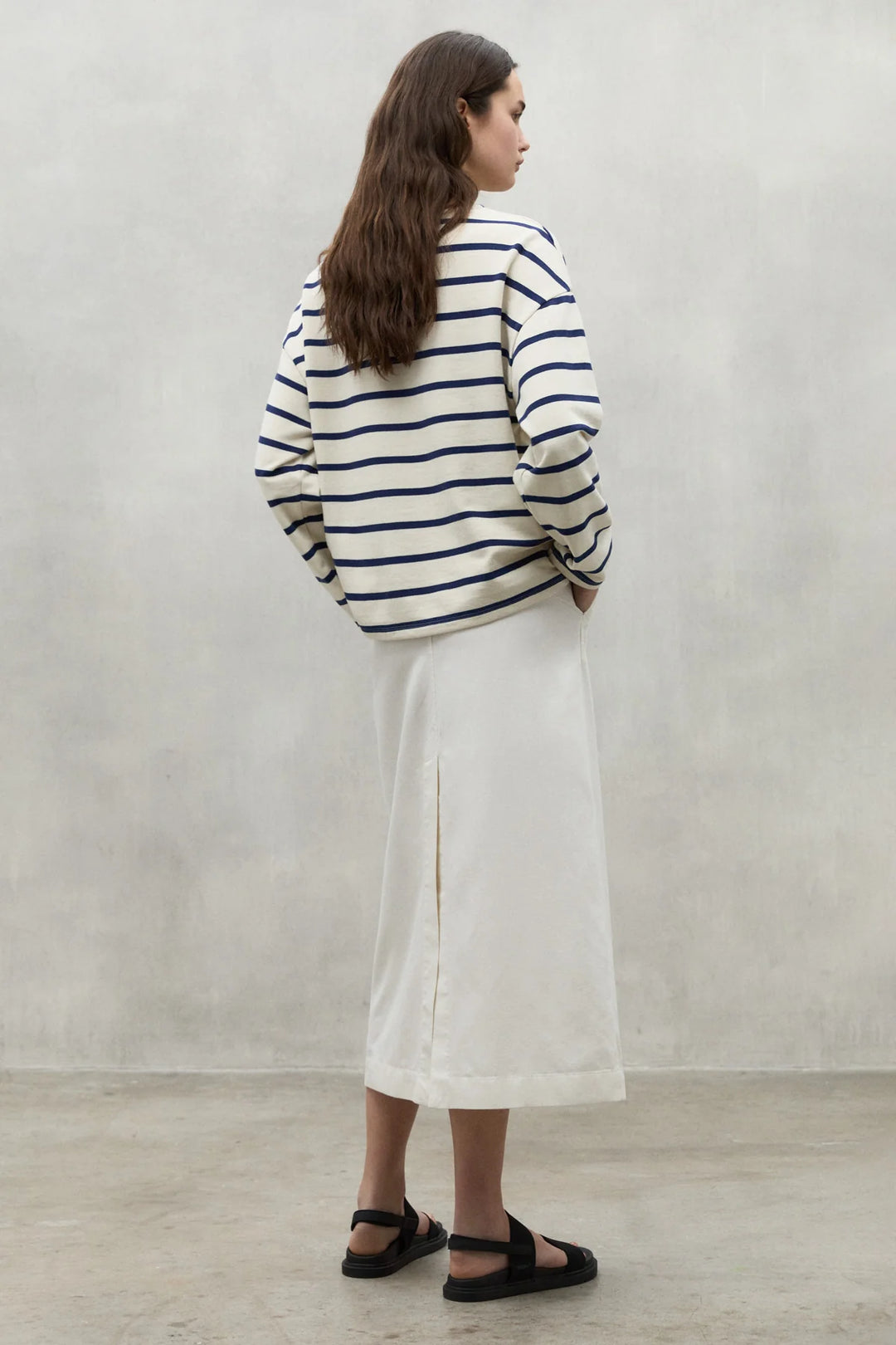 WILMA Sweatshirt off white blue stripe