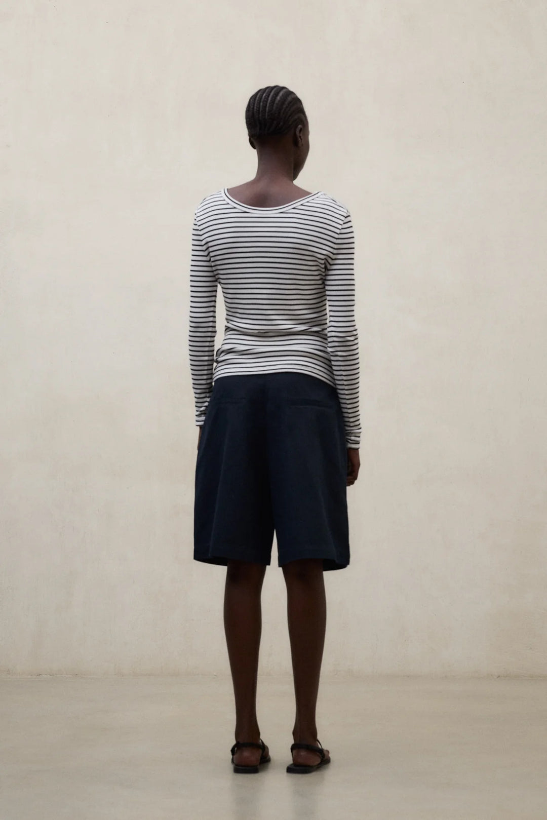 FARO LS T-Shirt white black stripe