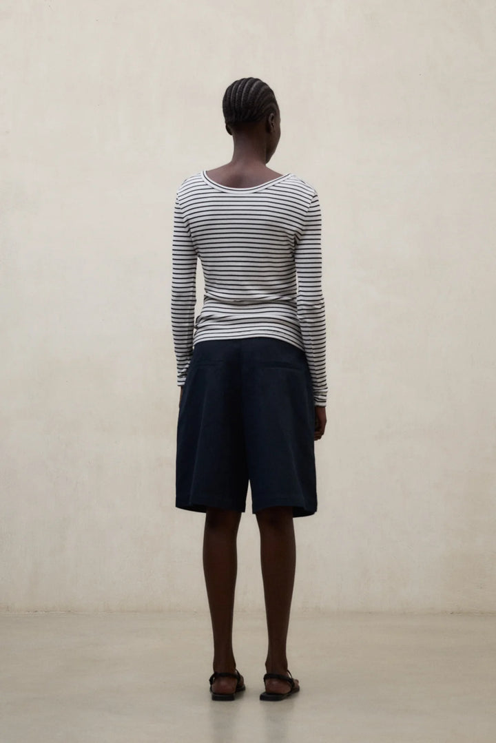 FARO LS T-Shirt white black stripe