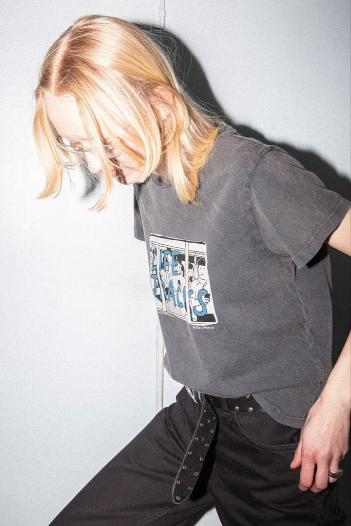 FRANKIE T-Shirt Life Tracks II antracite