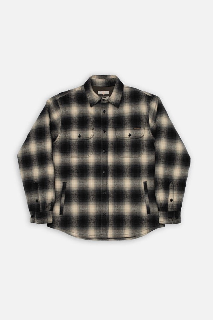 GLENN Padded Shadow Check Shirt black