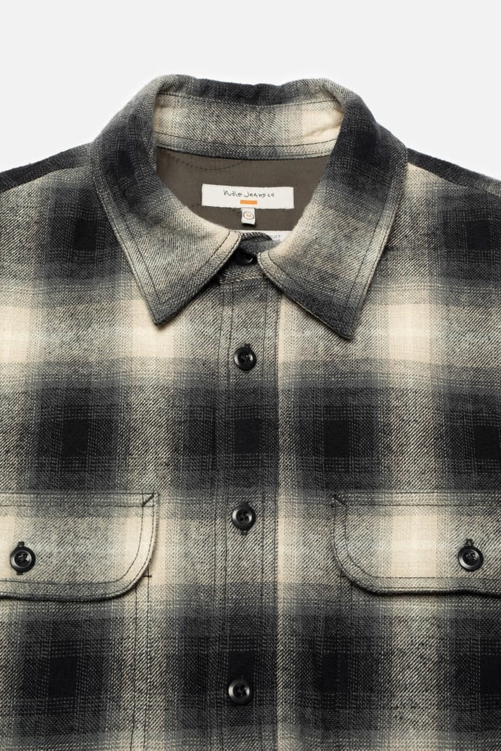 GLENN Padded Shadow Check Shirt black