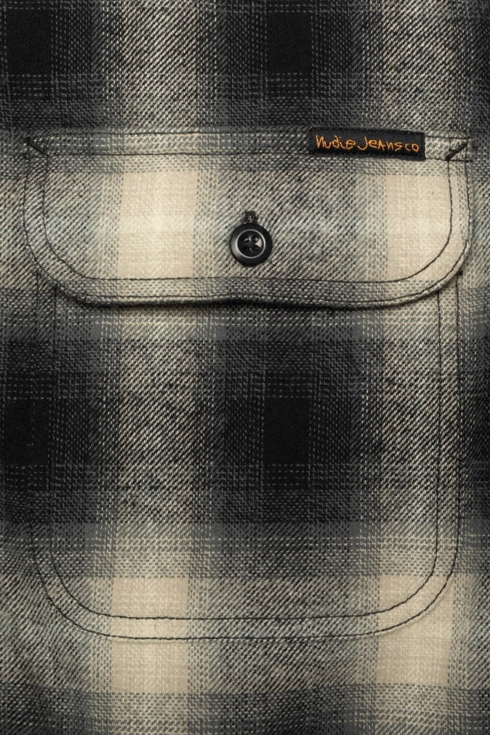 GLENN Padded Shadow Check Shirt black