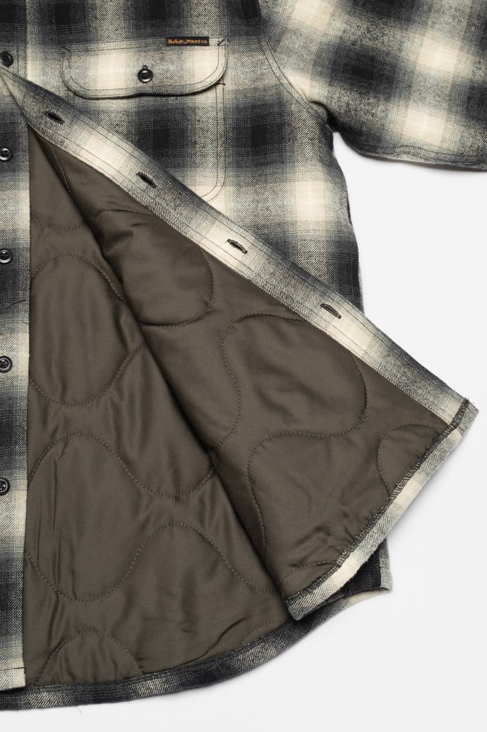 GLENN Padded Shadow Check Shirt black