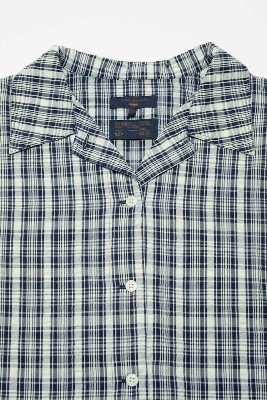 JUTTA Shirt Seersucker blue/offwhite