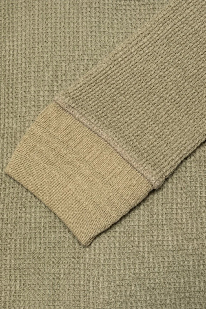 HENLEY Waffle LS T-Shirt desert