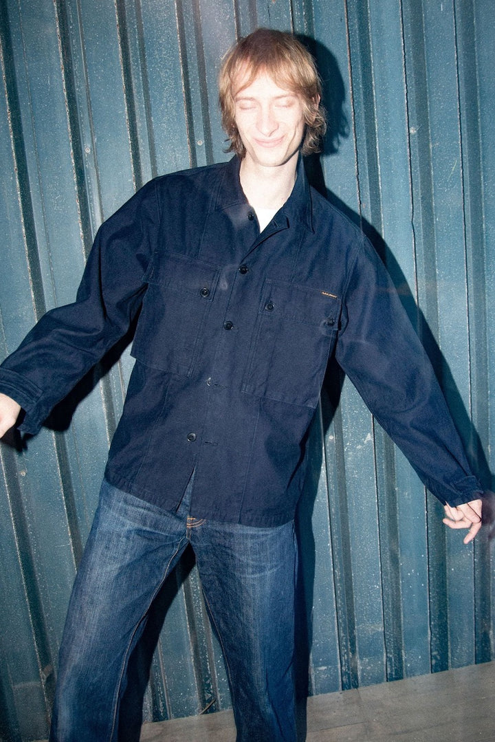 NINO Shirt back sateen indigo