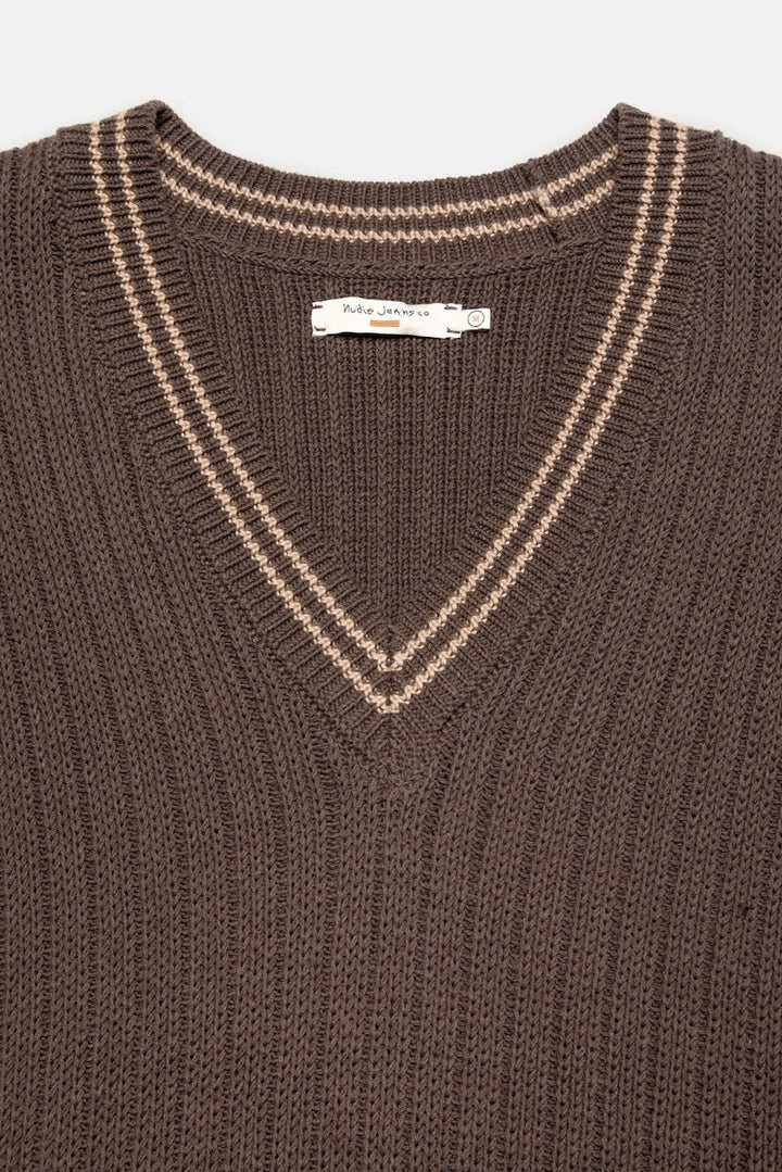 SVERRE Knitted Vest brownmelange