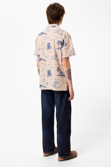 ARVID Waves Hawaii Shirt ecru