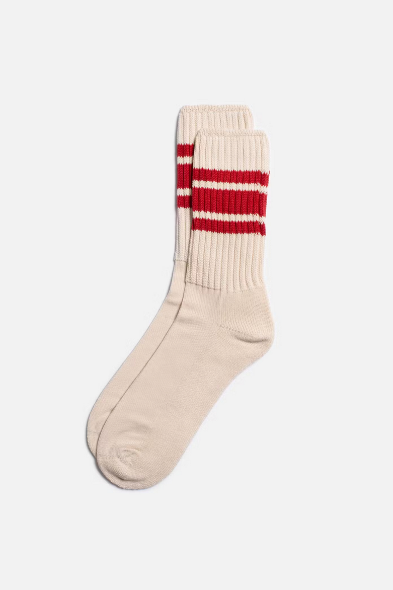 MEN VINTAGE Sport Socks offwhite/red
