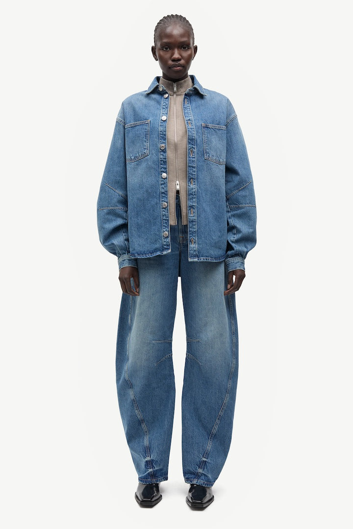 SAHARP Seam Shirt sephia blue