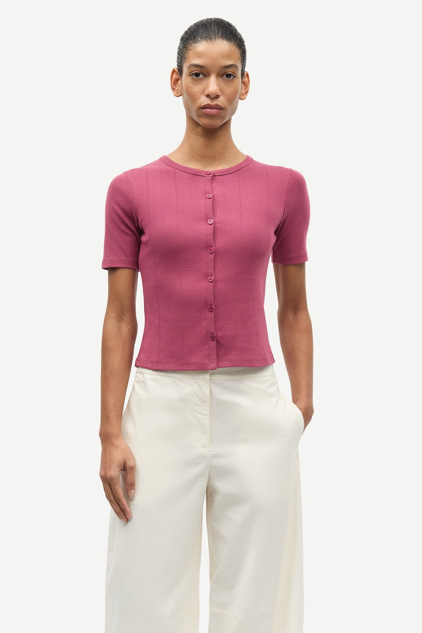 SAJUNI Shortsleeve Cardigan dry rose