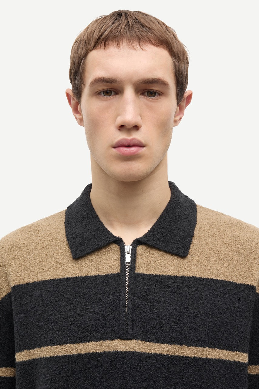 SANINO HZ Polo washed black stripe
