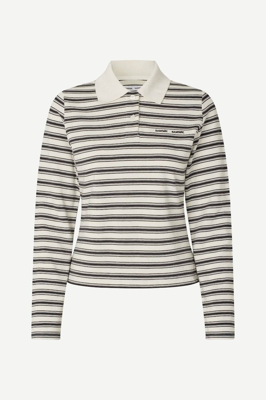 SADONELL LS Polo egret stripe