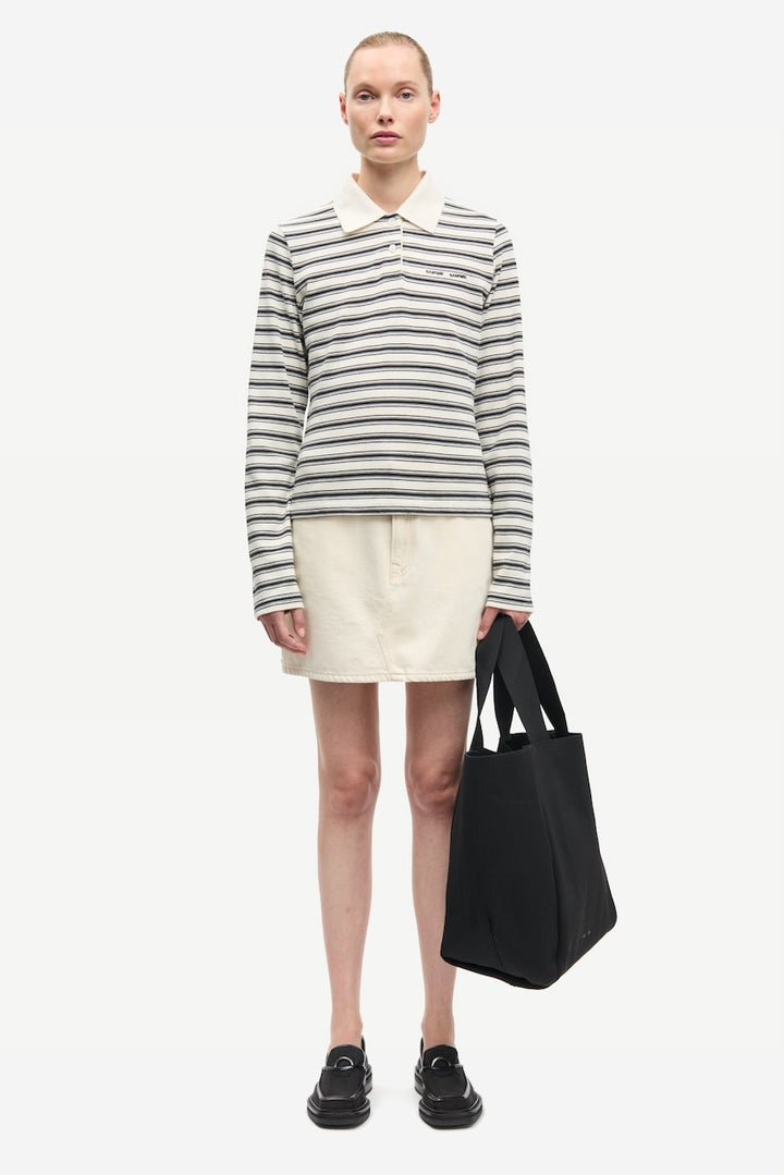 SADONELL LS Polo egret stripe
