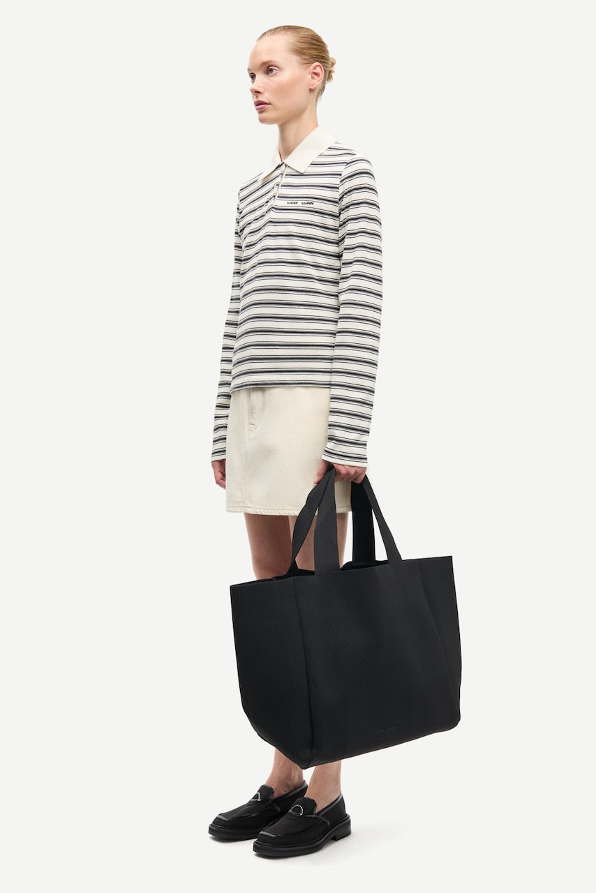 SADONELL LS Polo egret stripe