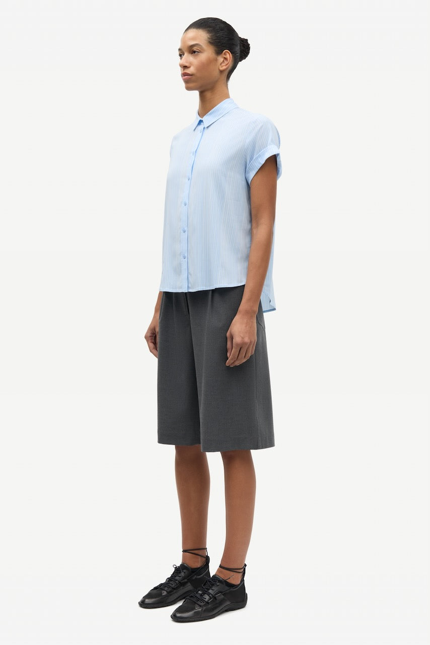 SAHARPER Pleat Shorts ombre blue