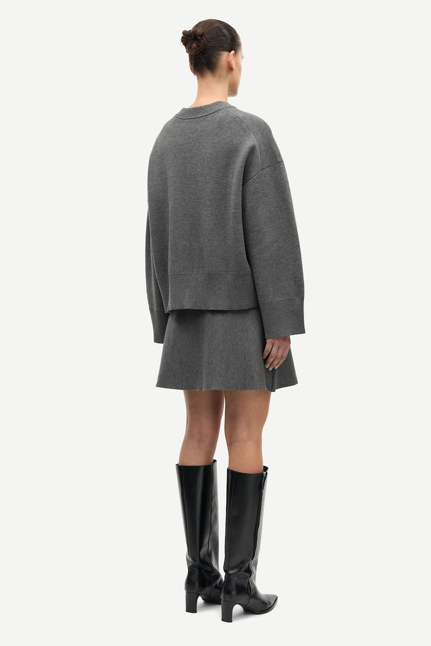 SALULA V-Neck Pullover dark grey