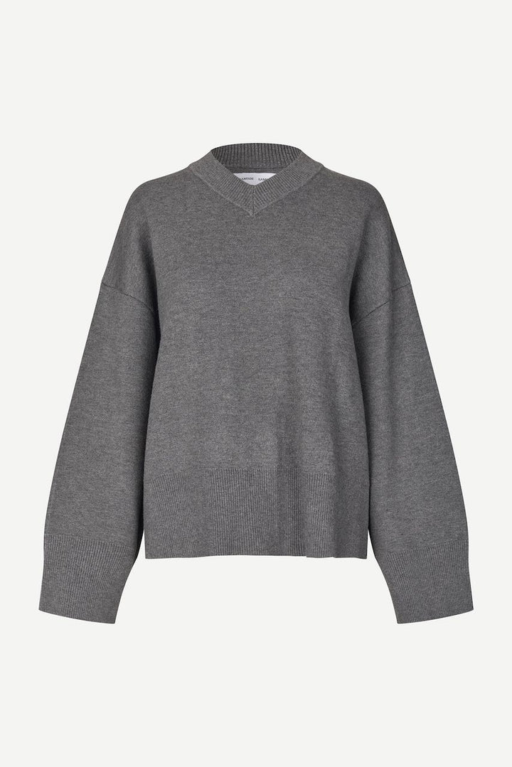 SALULA V-Neck Pullover dark grey