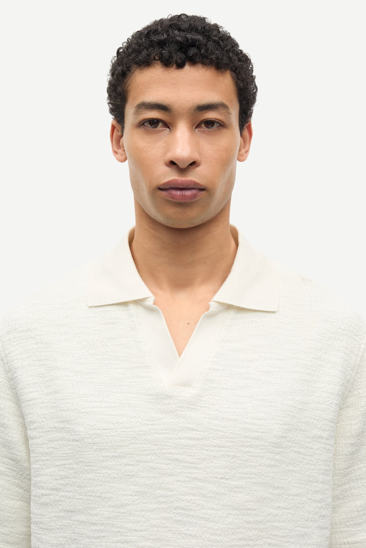 SAMAC V-Neck Polo clear cream