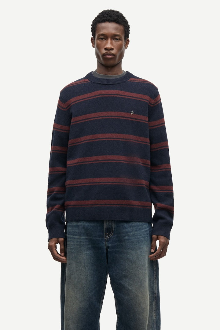 SAPATRIK Sweater bitter chocolate stripe