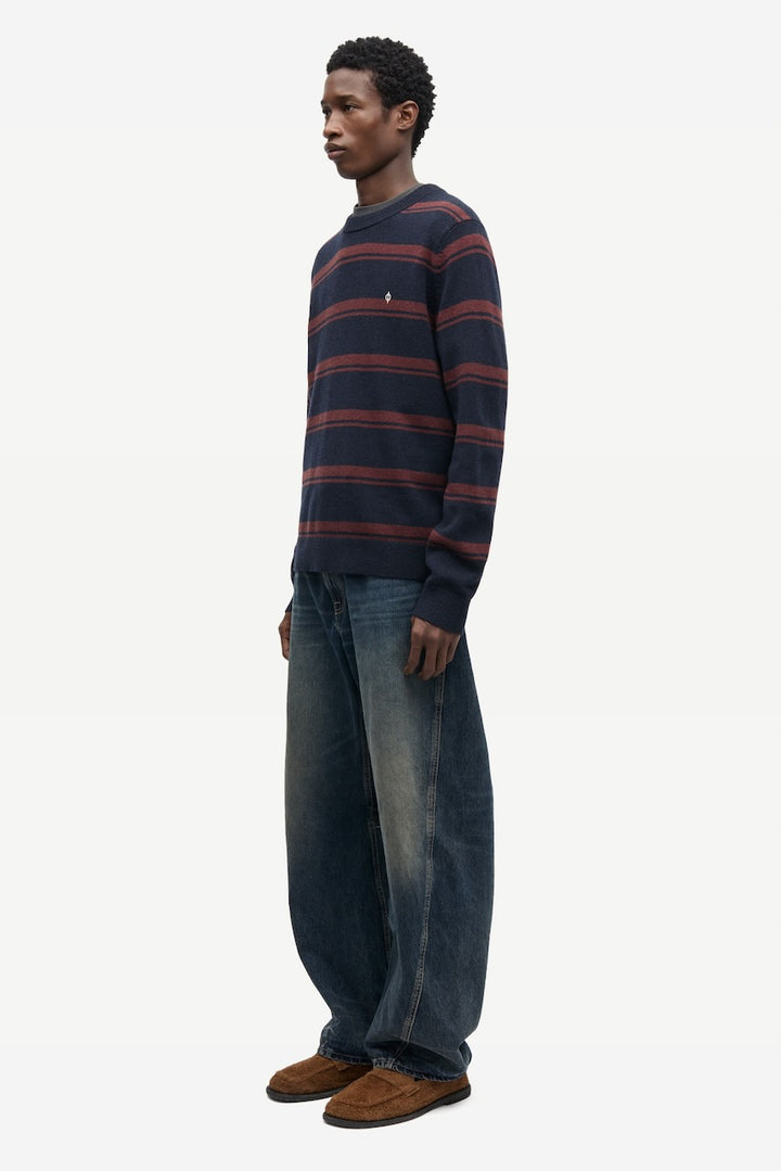 SAPATRIK Sweater bitter chocolate stripe