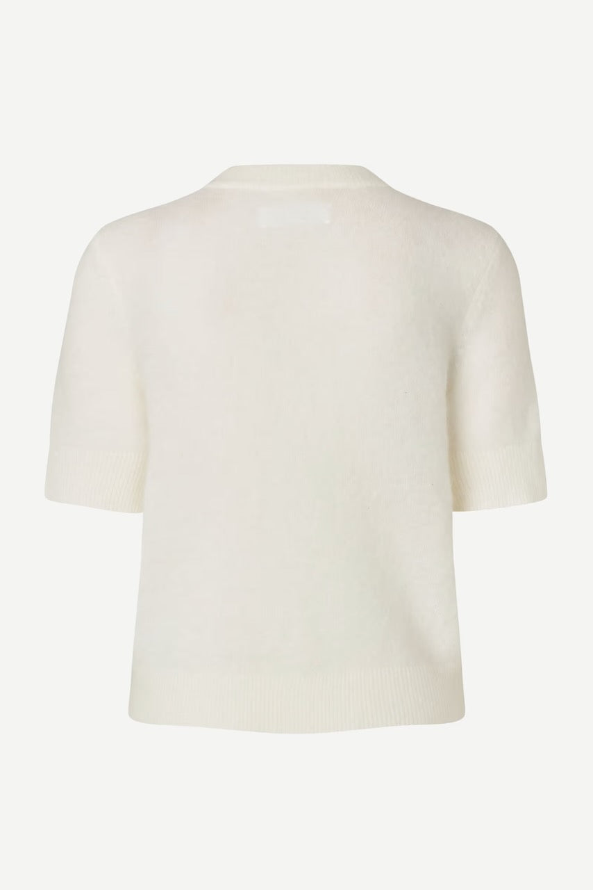SANOURA Short Sleeve Cardigan egret