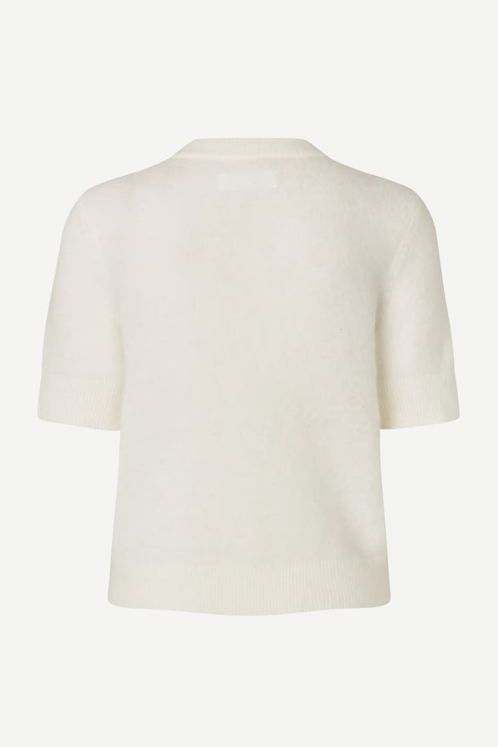 SANOURA Short Sleeve Cardigan egret