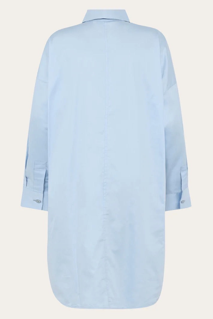 SATIN Shirt Dress skyway