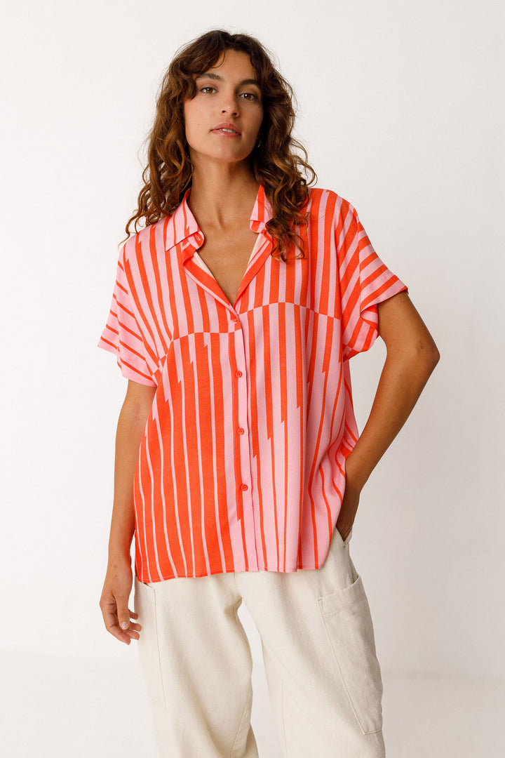 AIAN Shirt stripes pink