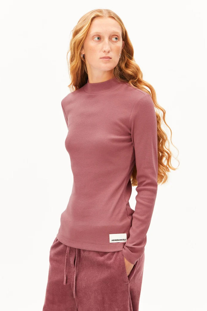 FATIMAARA Rib Longsleeve velvet ember