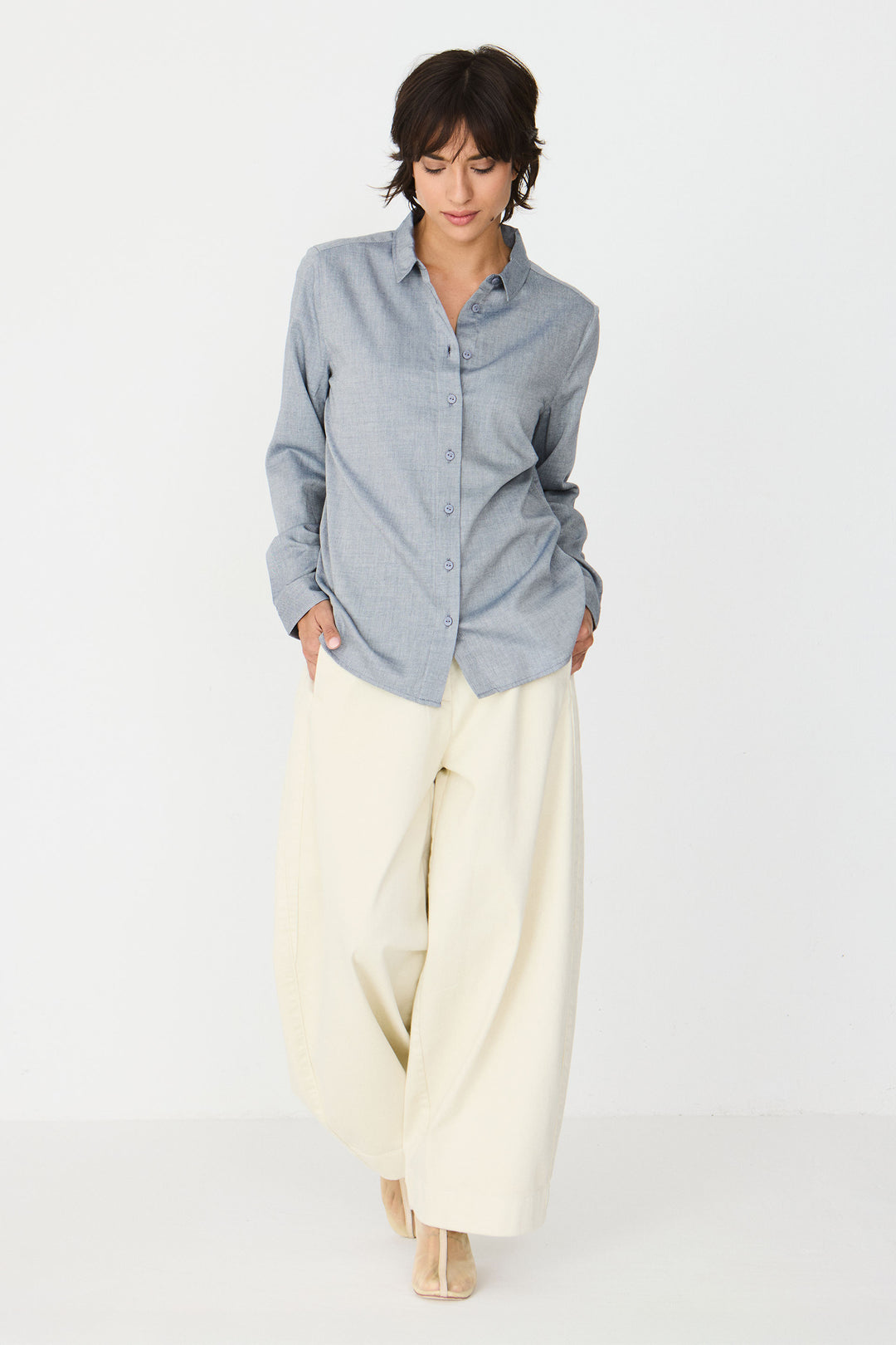 ASUNE Shirt blue melange