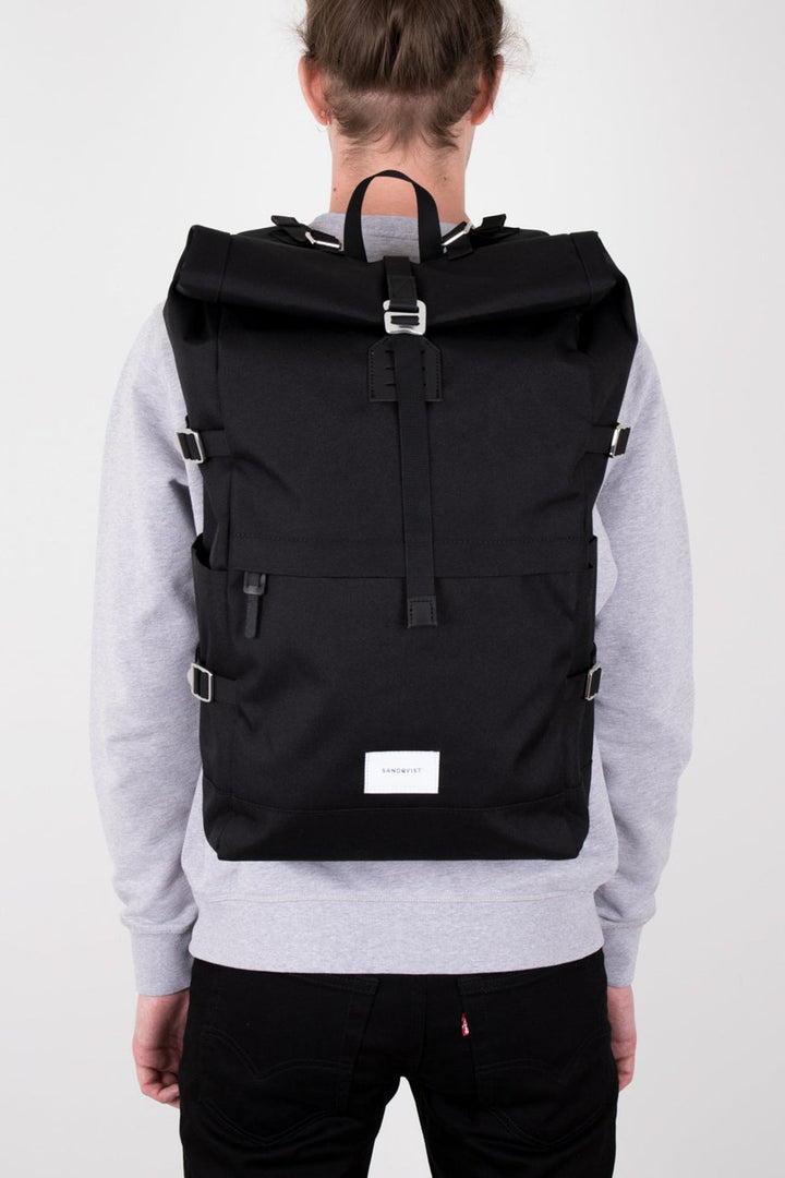 BERNT Backpack black with black leather