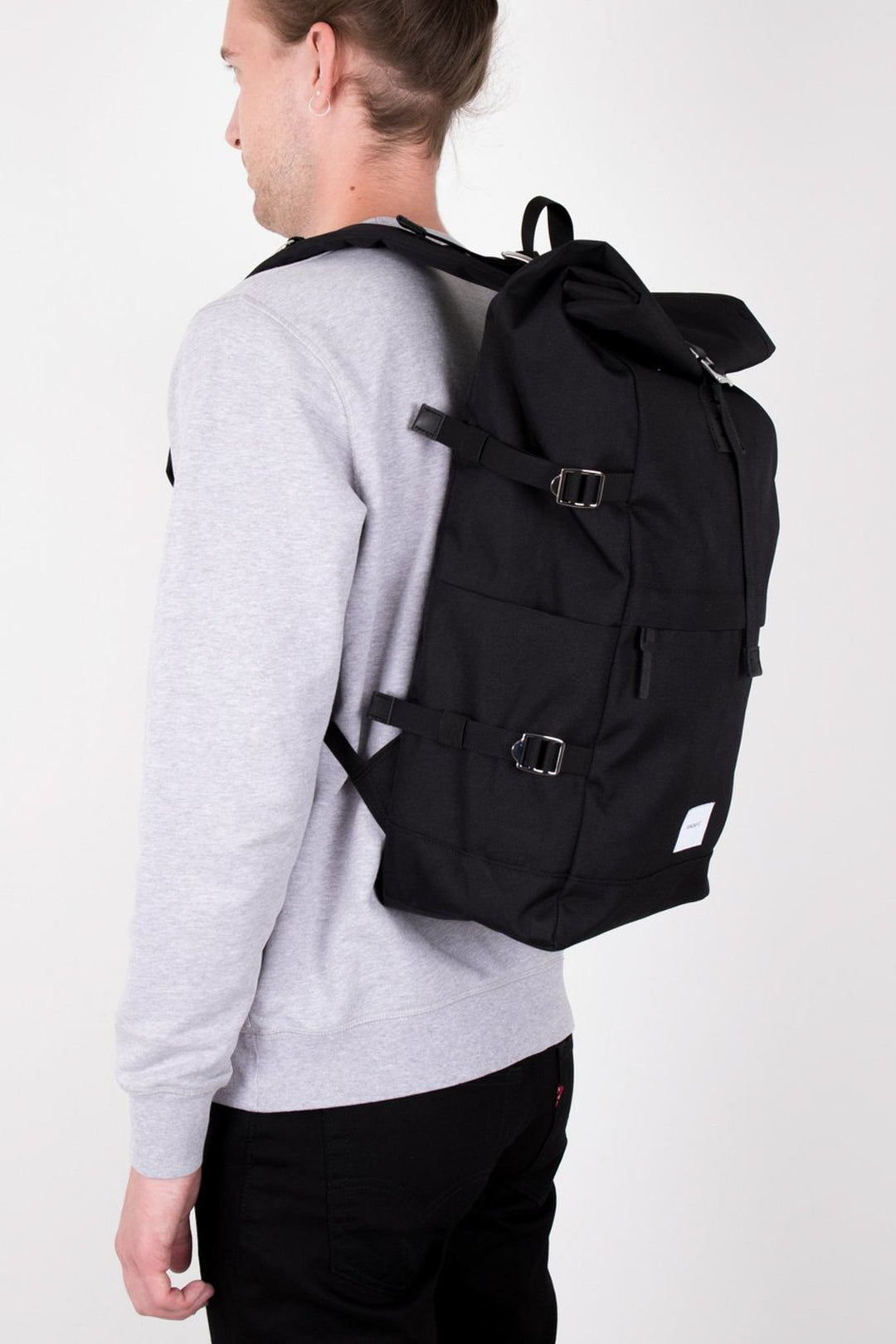 BERNT Backpack black with black leather