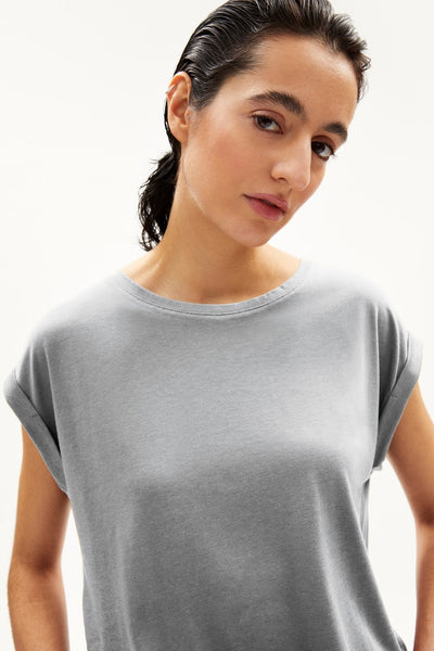 JILAANA T-Shirt mid grey melange