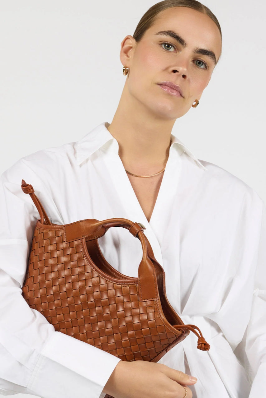 MARA MIDI Woven Classic Leather