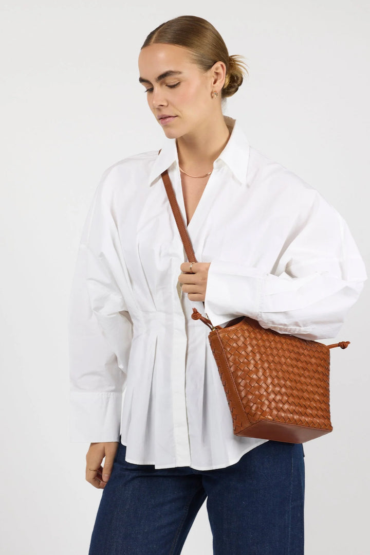 MARA MIDI Woven Classic Leather