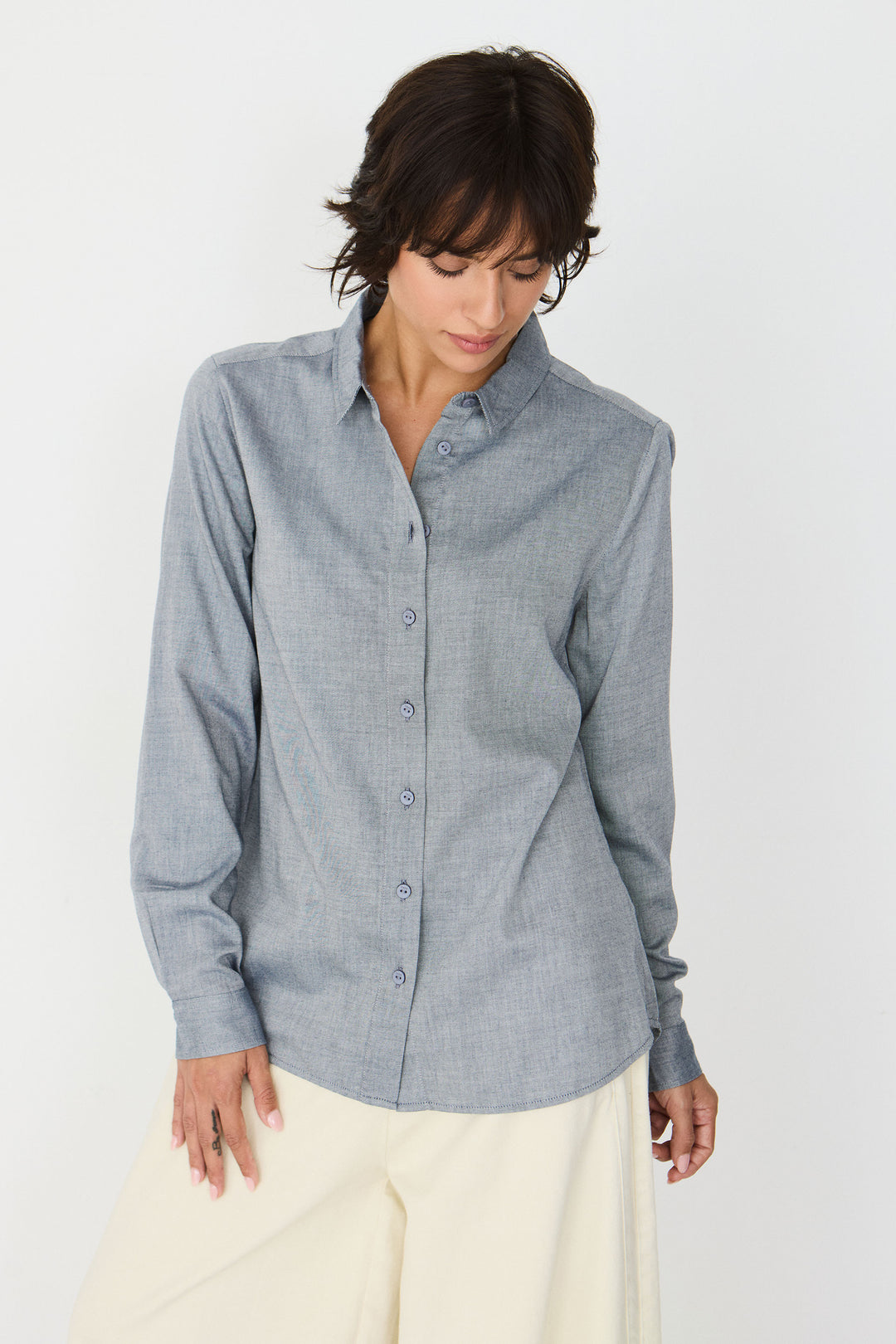 ASUNE Shirt blue melange