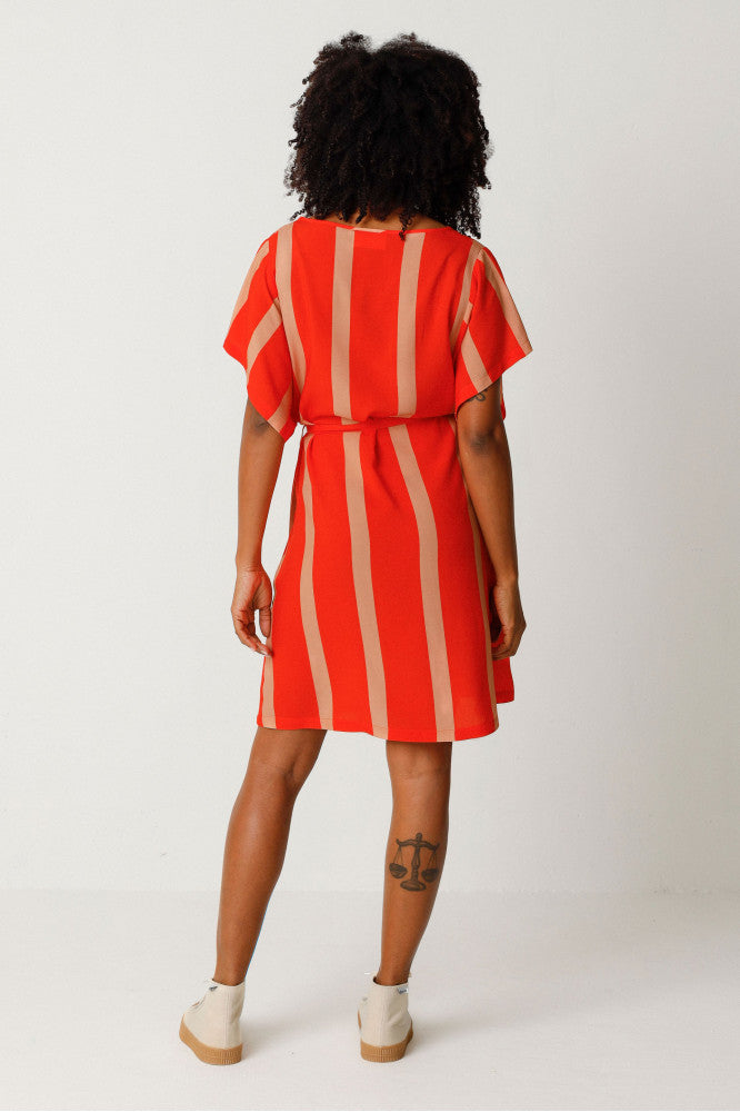 LAIDE Dress stripes red