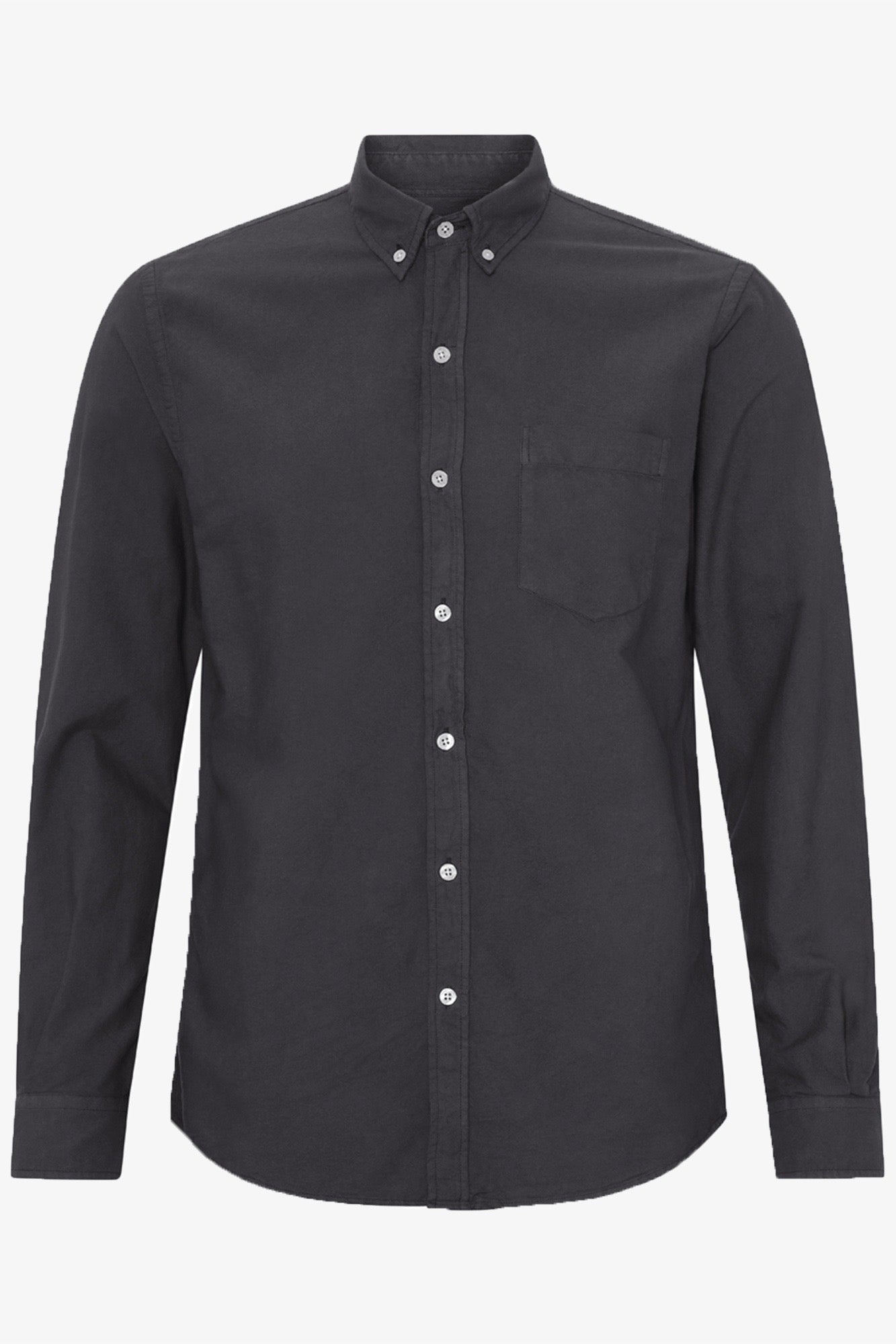 Klassisches Hemd mit Button Down Kragen aus Biobaumwolle in dunkelgrau von Colorful Standard CS4002