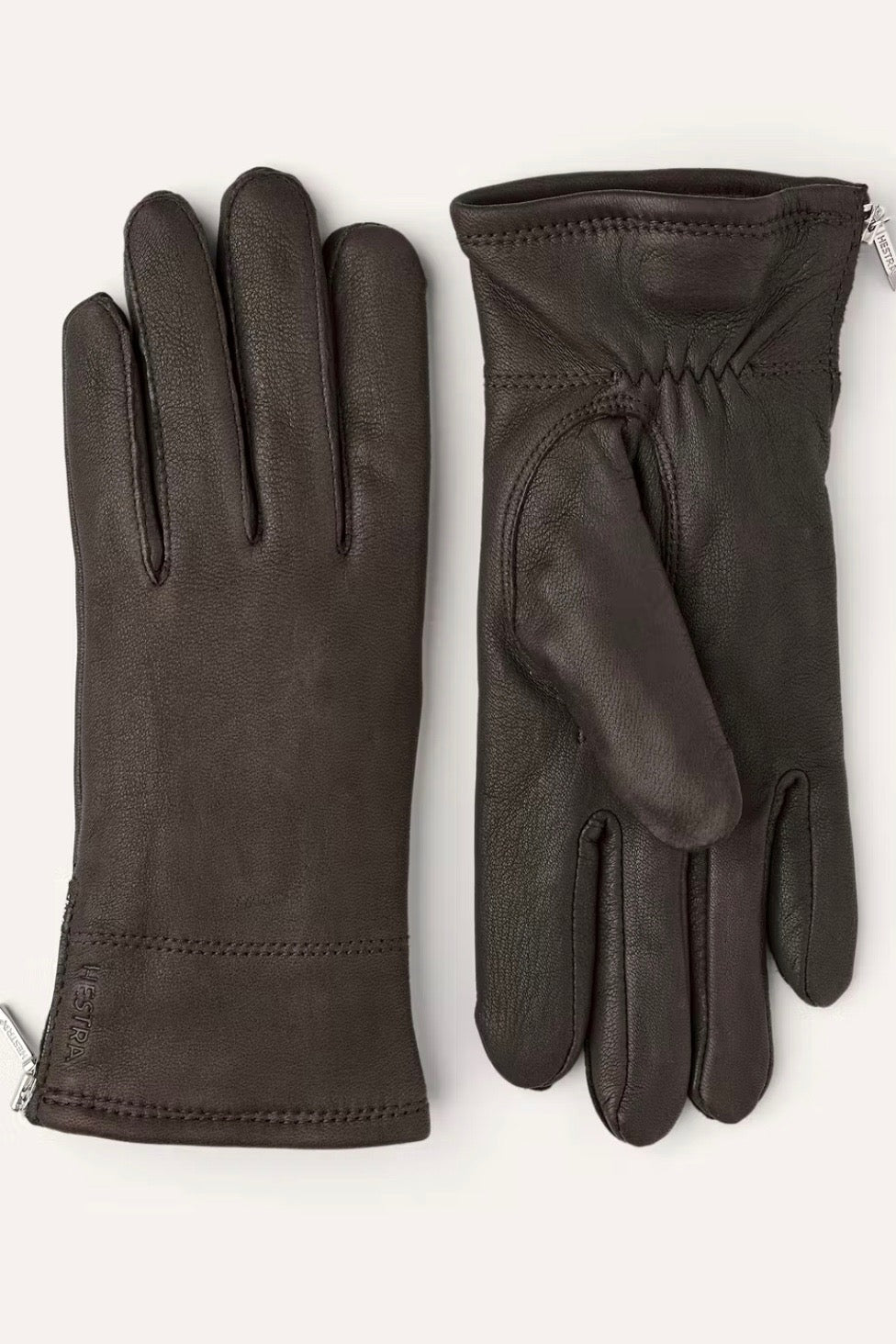 Dunkelbraune Handschuhe aus Leder von Hestra Schweden