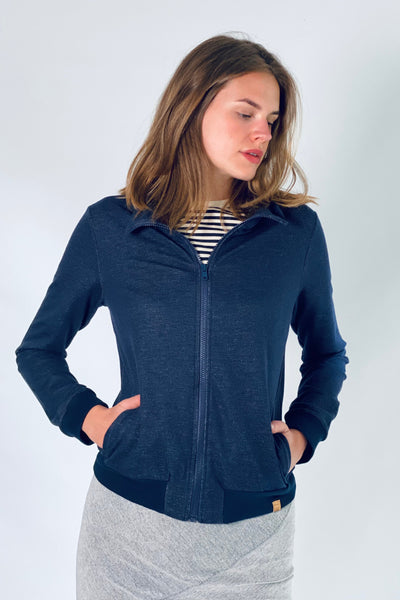 MARGA Zip Jacket navy mel.
