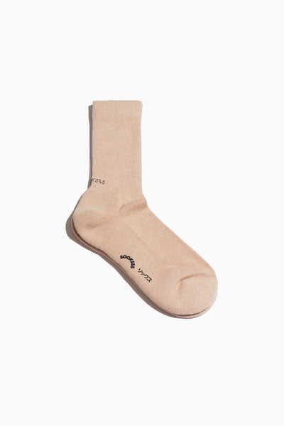 Beigebraune Socken aus Biobaumwolle mit dicker gestrickten Sohle von SOCKSSS